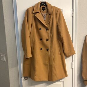 Lane Bryant Double-Breasted Pea Coat in Camel